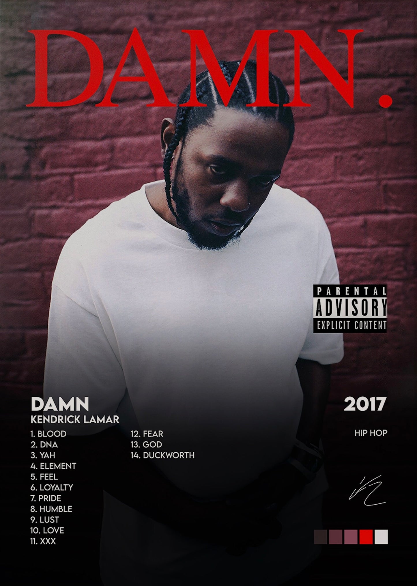 Kendrick Lamar DAMN. Poster