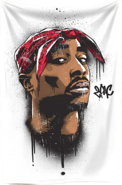 Graffiti Tupac Wall Tapestry